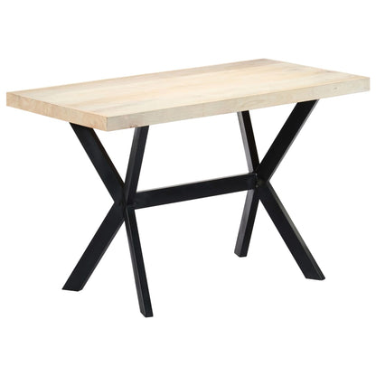 Dining Table White 120x60x75 cm Solid Mango Wood