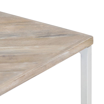 vidaXL Coffee Table White Solid Mango Wood 43.3 x 43.3 x 14.2 in Durable