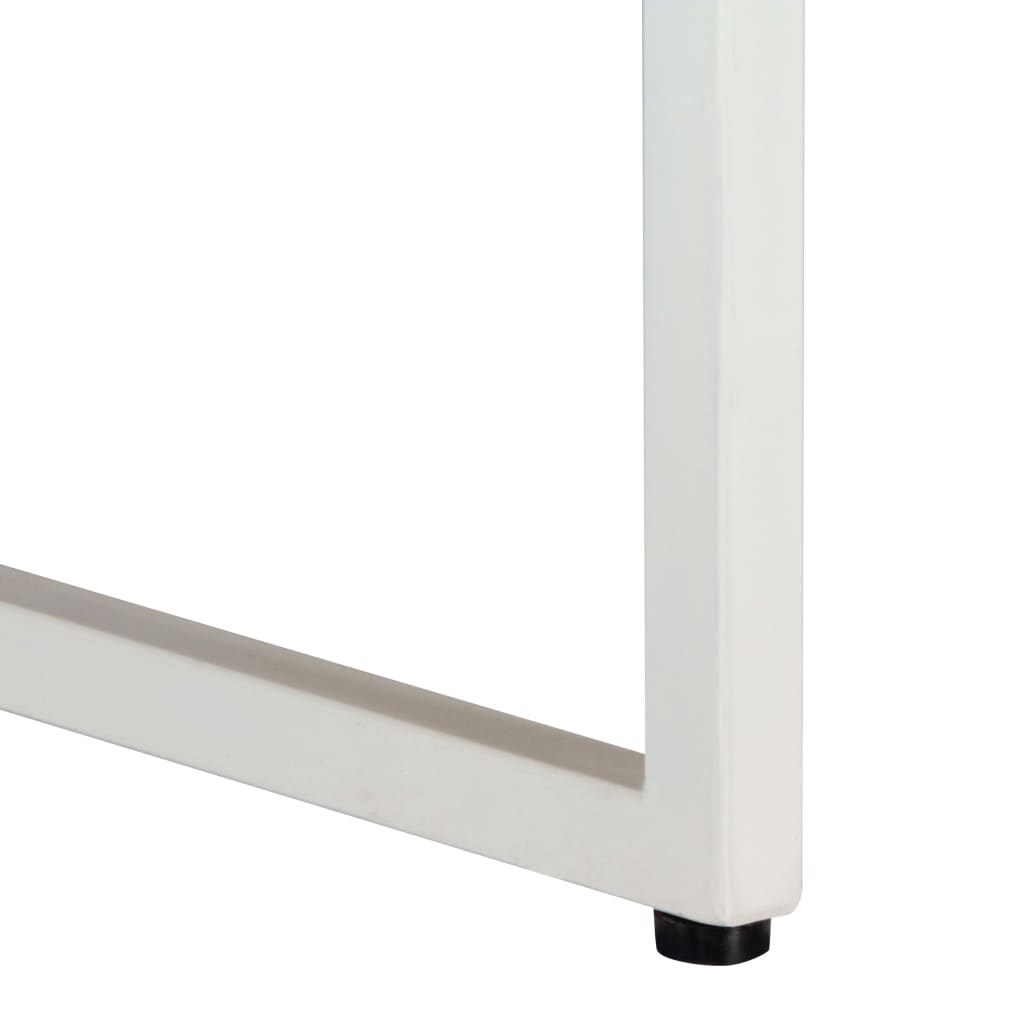 vidaXL Coffee Table White Solid Mango Wood 43.3 x 43.3 x 14.2 in Durable