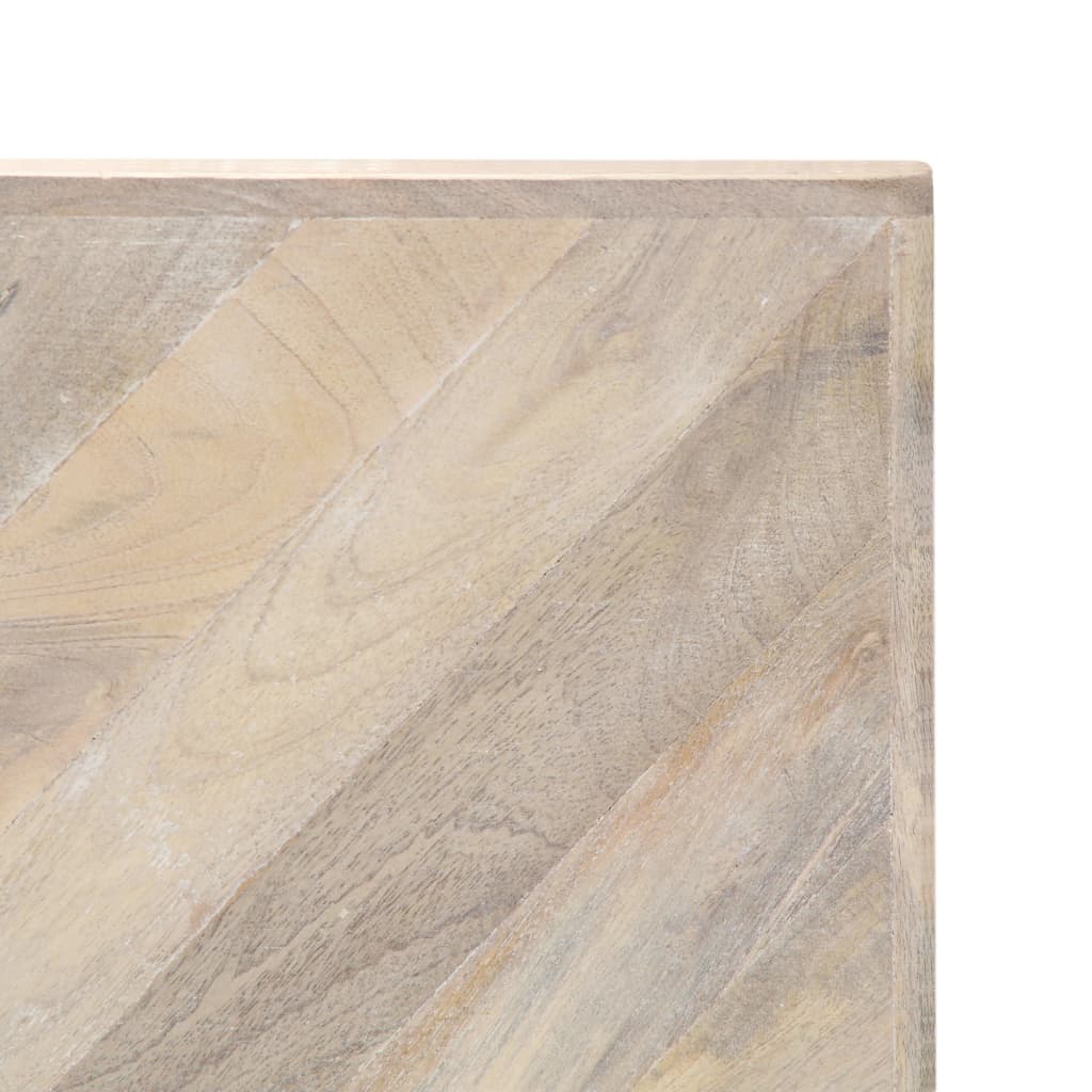 vidaXL Coffee Table White Solid Mango Wood 43.3 x 43.3 x 14.2 in Durable