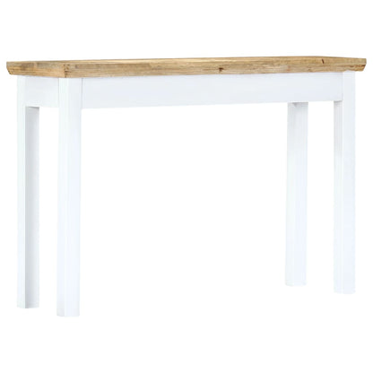 Console Table White and Brown 43.3"x13.7"x29.5" Solid Mango Wood