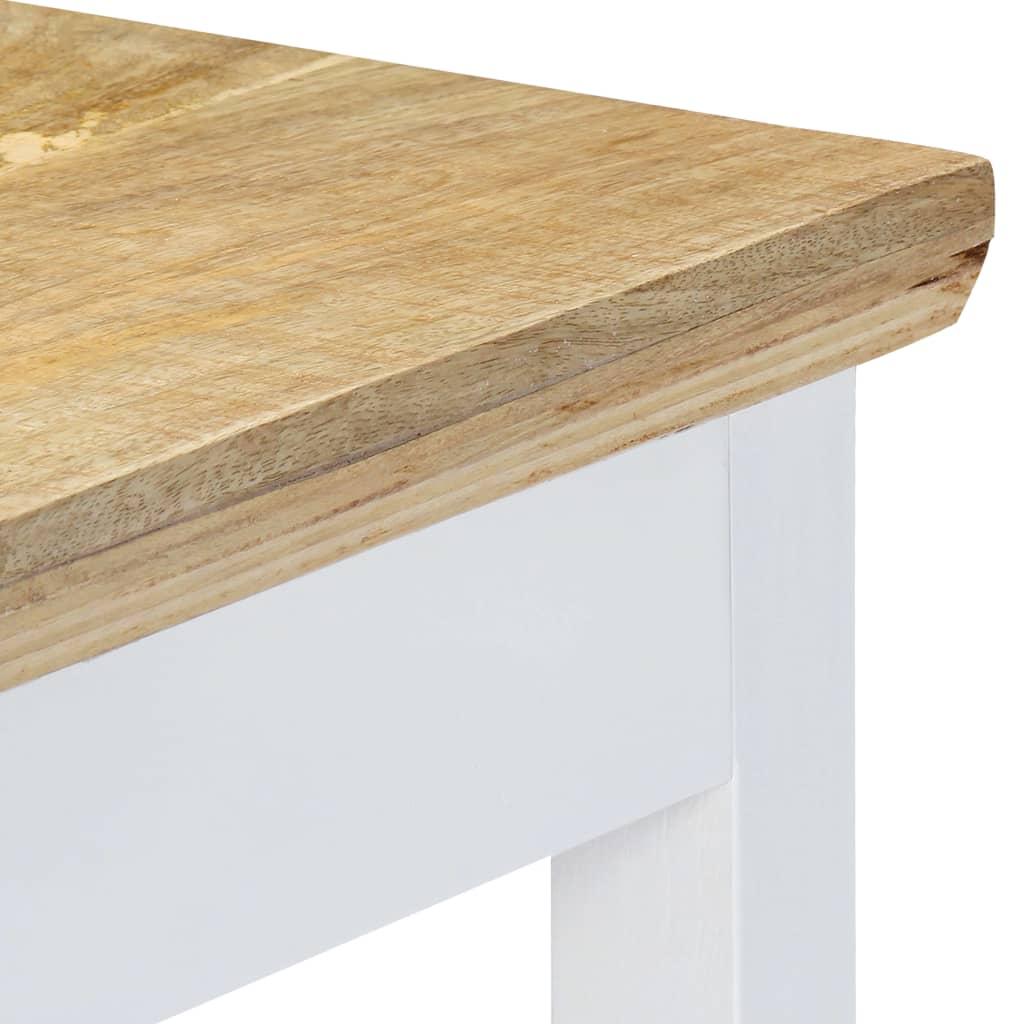 Console Table White and Brown 43.3"x13.7"x29.5" Solid Mango Wood