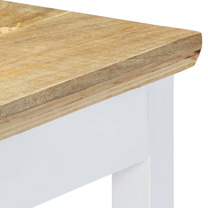 Console Table White and Brown 43.3"x13.7"x29.5" Solid Mango Wood