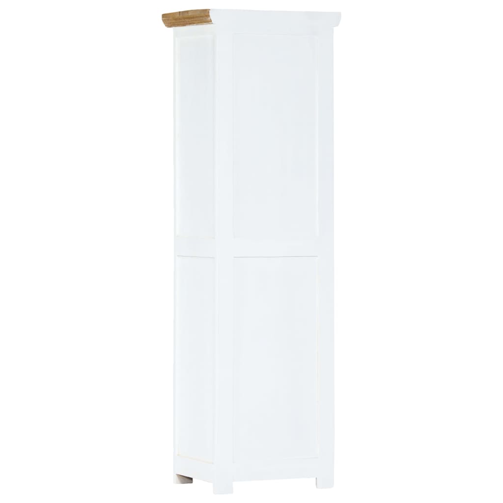 Highboard White and Brown 40x30x128 cm Solid Rough Mango Wood