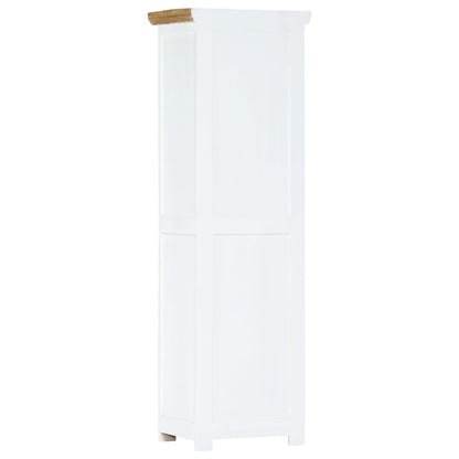 Highboard White and Brown 40x30x128 cm Solid Rough Mango Wood