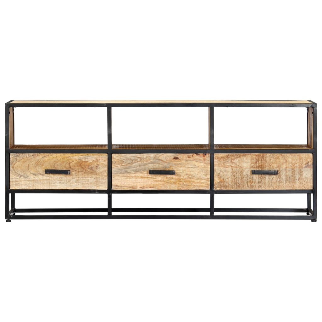 vidaXL TV Cabinet Natural wood with black frame