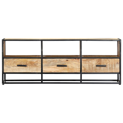 vidaXL TV Cabinet Natural wood with black frame