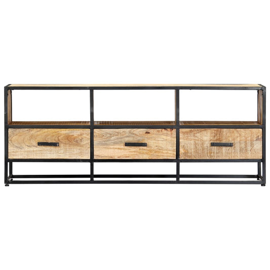vidaXL TV Cabinet Natural wood with black frame