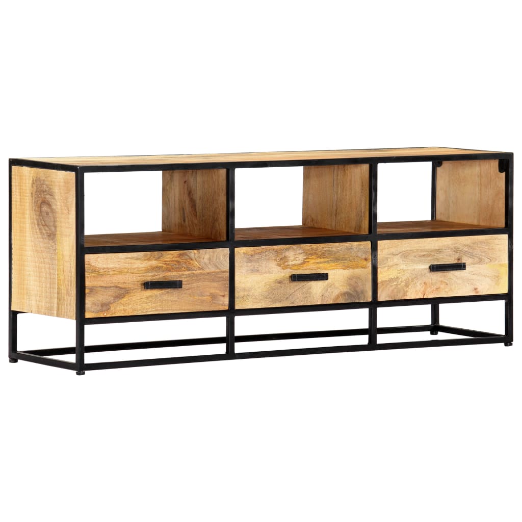 vidaXL TV Cabinet Natural wood with black frame