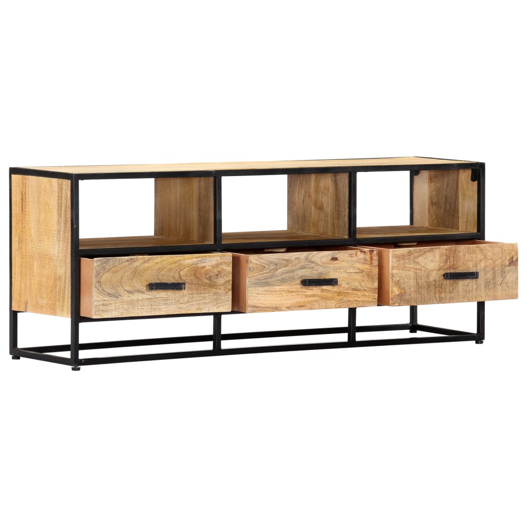 vidaXL TV Cabinet Natural wood with black frame
