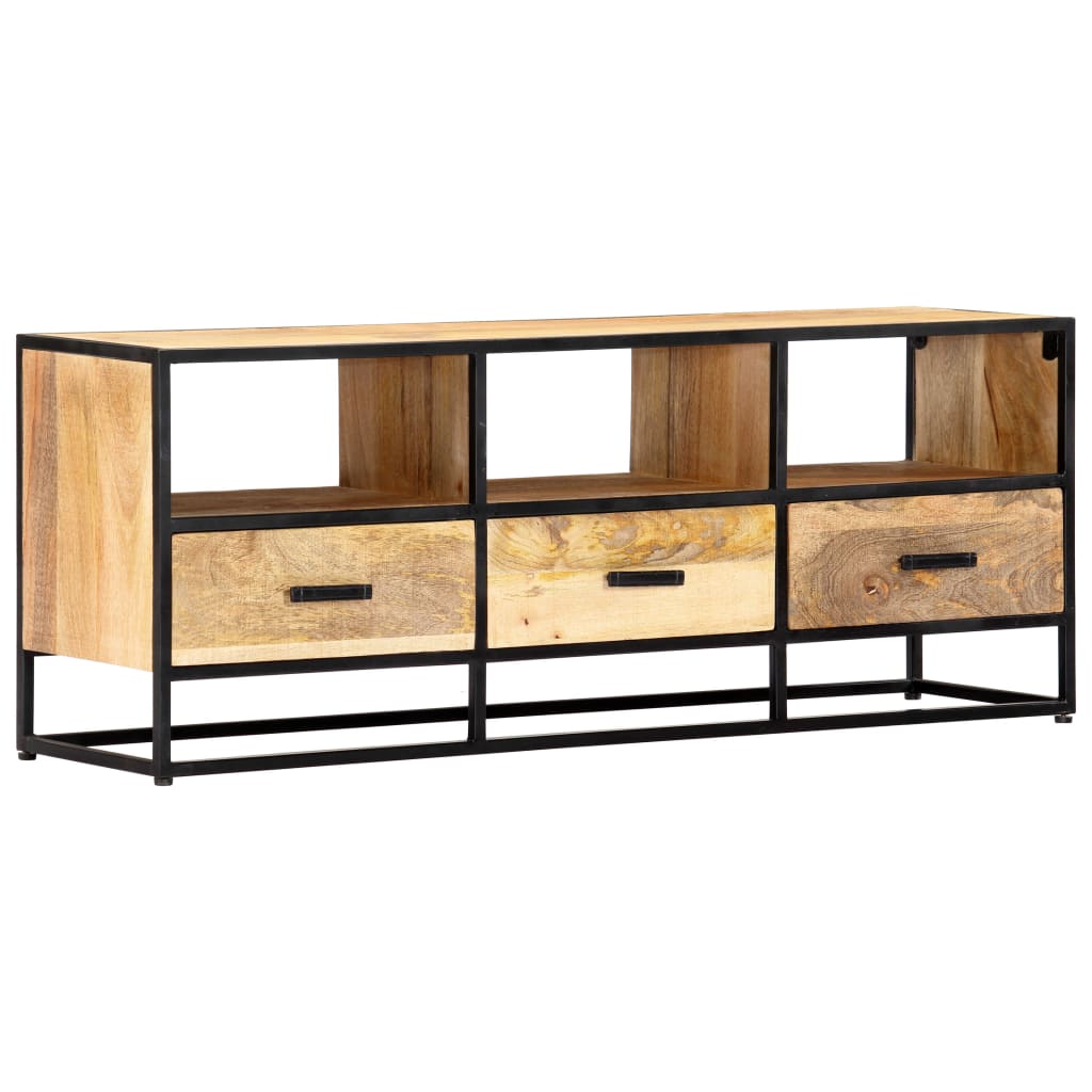 vidaXL TV Cabinet Natural wood with black frame