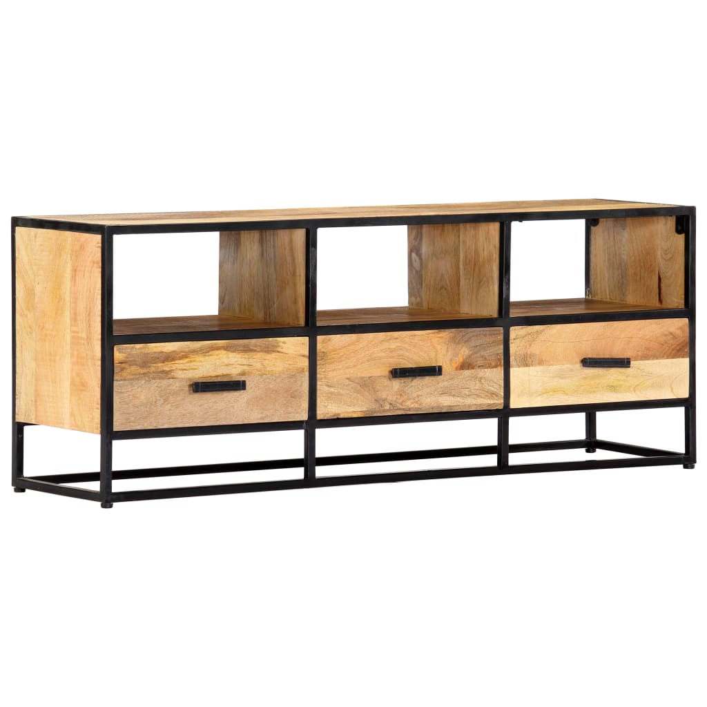 vidaXL TV Cabinet Natural wood with black frame