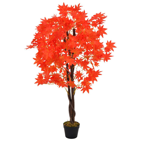 Fake Plant | Red, Brown | Plastic, Polyester, Wood | Medium