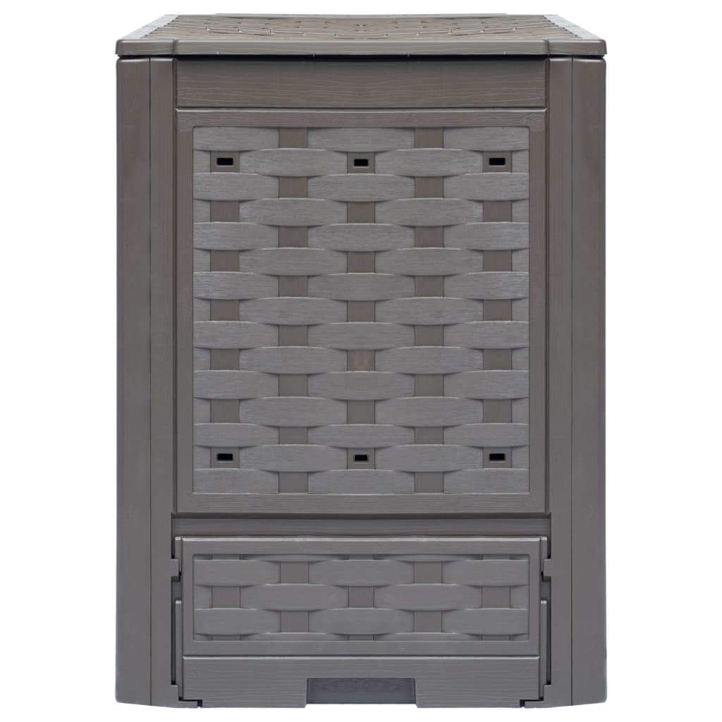 Garden Composter Brown Plastic with rattan look Medium