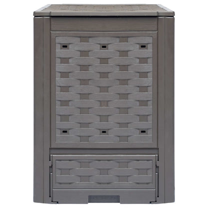 Garden Composter Brown Plastic with rattan look Medium