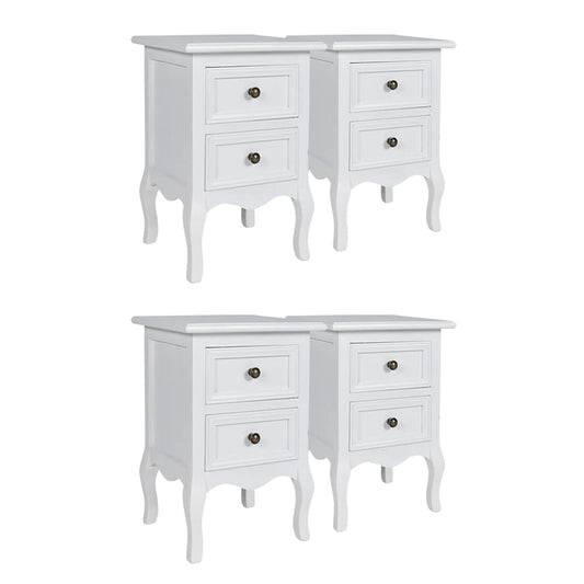 Nightstand | Set of 4 | White | MDF | Standard | Bedside Table