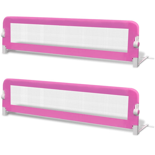 Toddler Safety Bed Rail 2 pcs Pink 150x42 cm