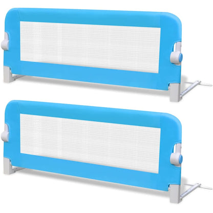 Toddler Safety Bed Rail 2 pcs Blue 102x42 cm