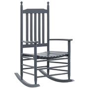 Rocking Chair with Curved Seat Grey Poplar Wood
