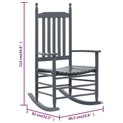 Rocking Chair Grey Poplar hardwood Standard Rocking Chair