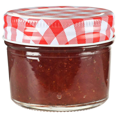 Glass Jam Jars with White and Red Lids 24 pcs 110 ml