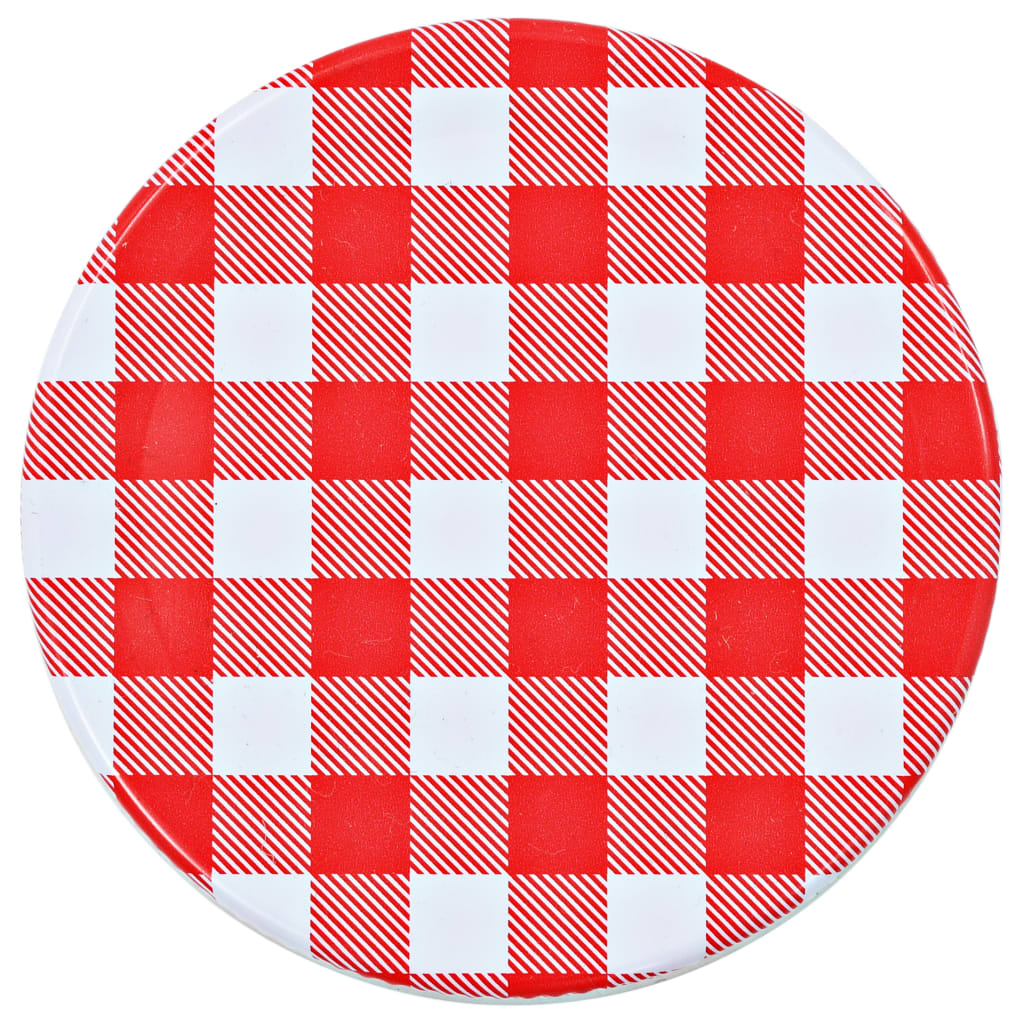 Glass Jam Jars with White and Red Lids 24 pcs 110 ml
