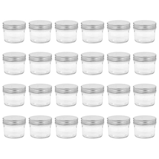 Glass Jam Jars with Silver Lids 24 pcs 110 ml