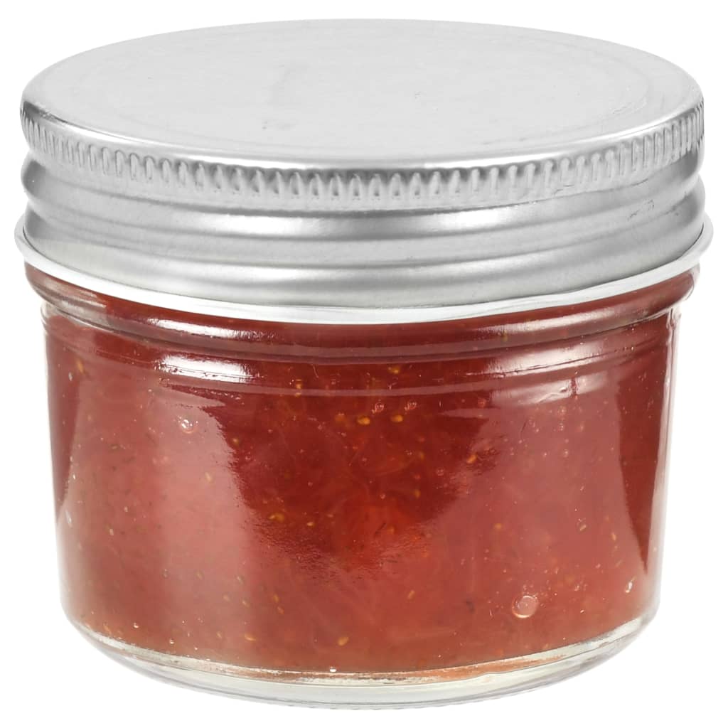 Glass Jam Jars with Silver Lids 24 pcs 110 ml