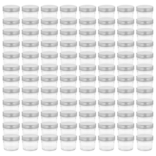 Glass Jam Jars with Silver Lids 96 pcs 110 ml