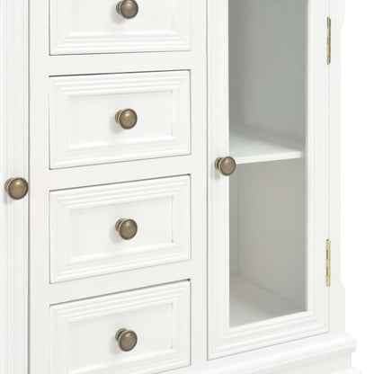 Sideboard White 70x28x70 cm Solid Pine Wood