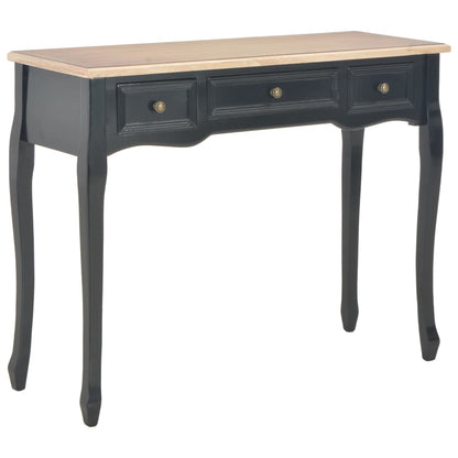 Dressing Table | Black and Brown | MDF and Pinewood | Compact