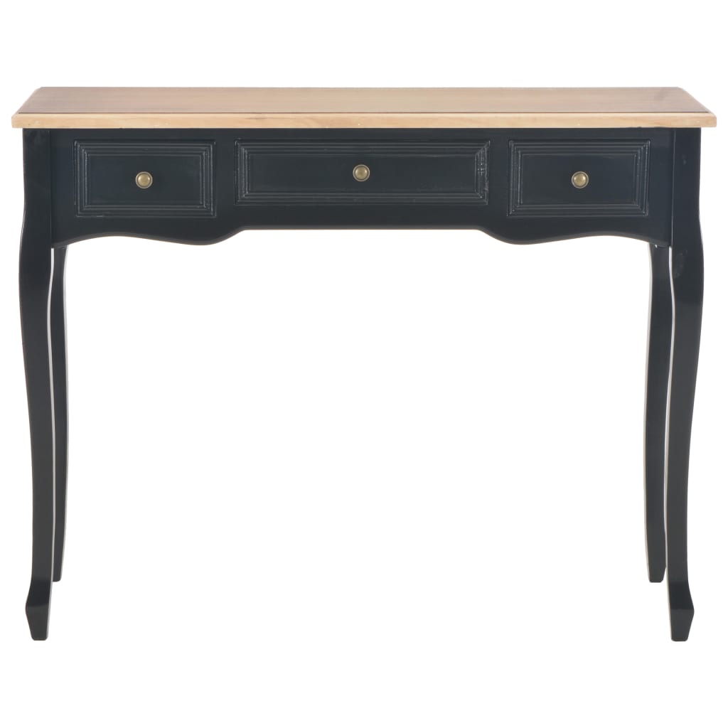 Dressing Table | Black and Brown | MDF and Pinewood | Compact
