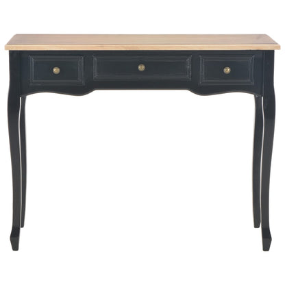 Dressing Table | Black and Brown | MDF and Pinewood | Compact