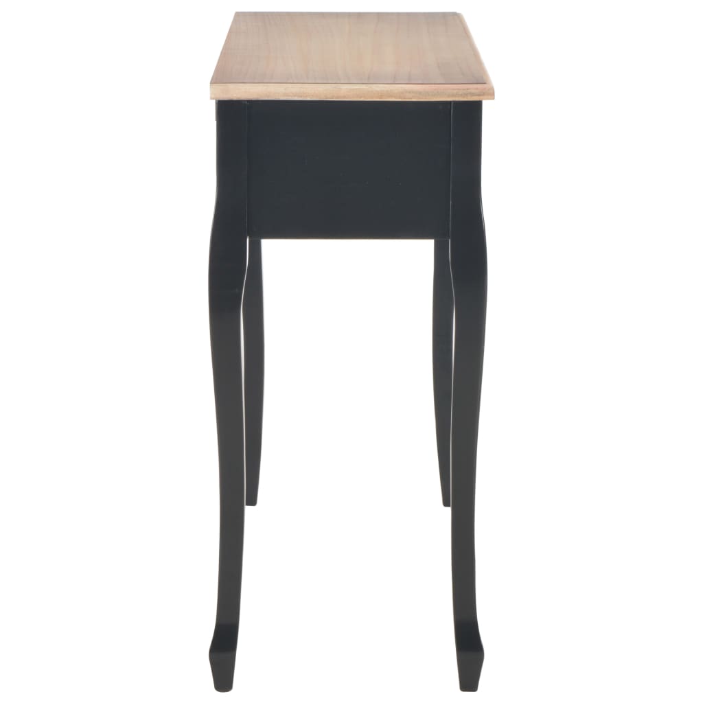 Dressing Table | Black and Brown | MDF and Pinewood | Compact