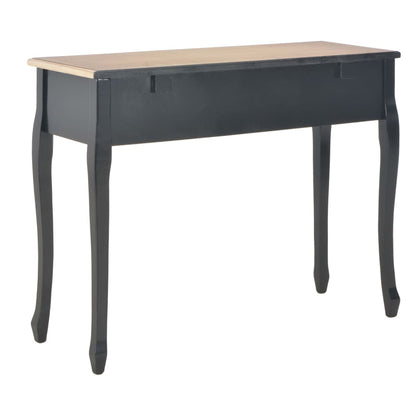 Dressing Table | Black and Brown | MDF and Pinewood | Compact