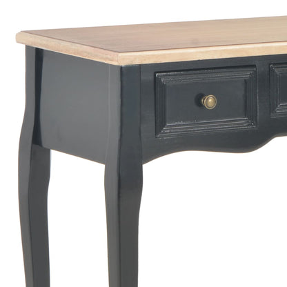 Dressing Table | Black and Brown | MDF and Pinewood | Compact