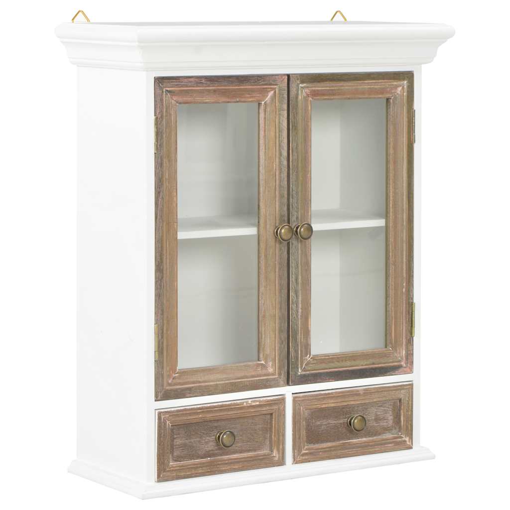 Wall Cabinet | White, Brown | Engineered wood, Acrylic | Medium