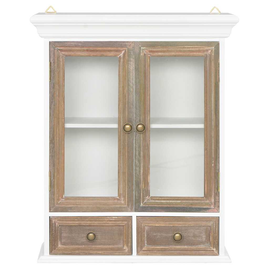 Wall Cabinet | White, Brown | Engineered wood, Acrylic | Medium