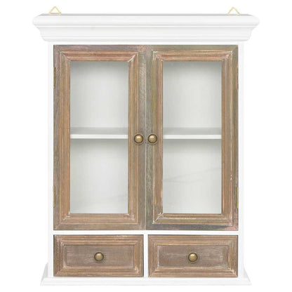 Wall Cabinet | White, Brown | Engineered wood, Acrylic | Medium