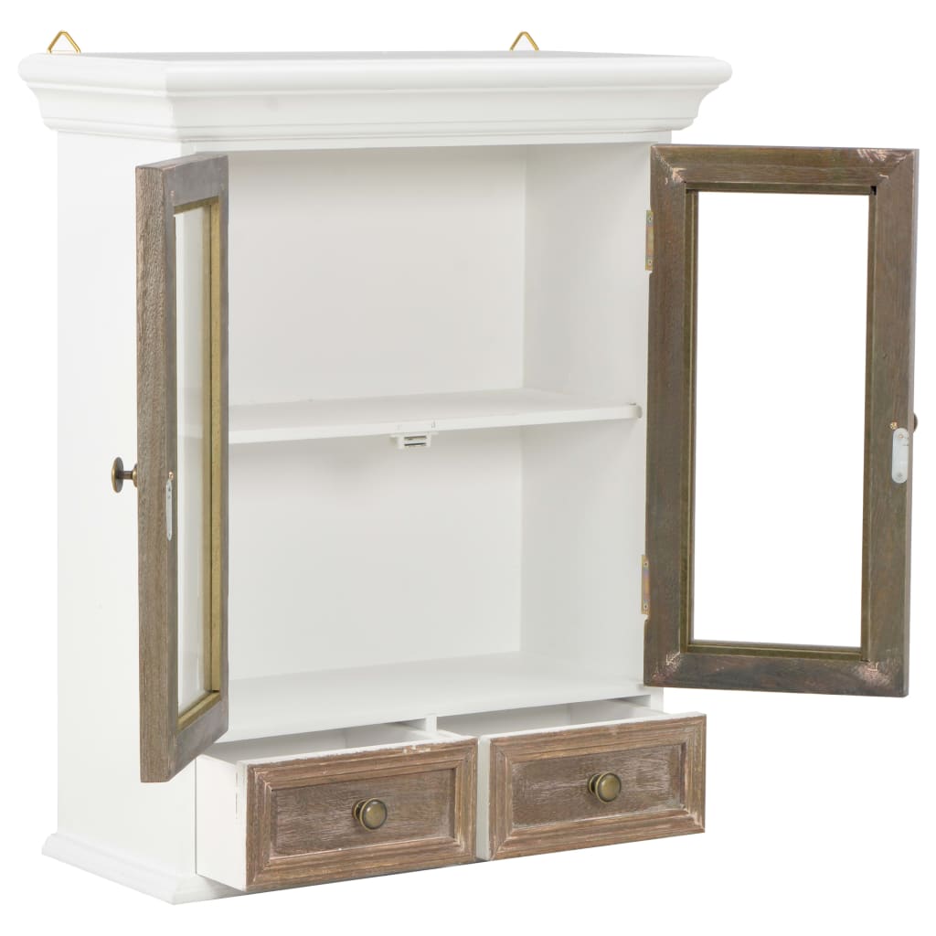 Wall Cabinet | White, Brown | Engineered wood, Acrylic | Medium