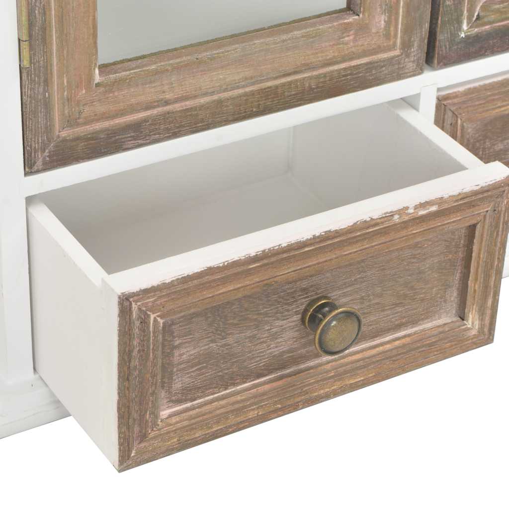 Wall Cabinet | White, Brown | Engineered wood, Acrylic | Medium