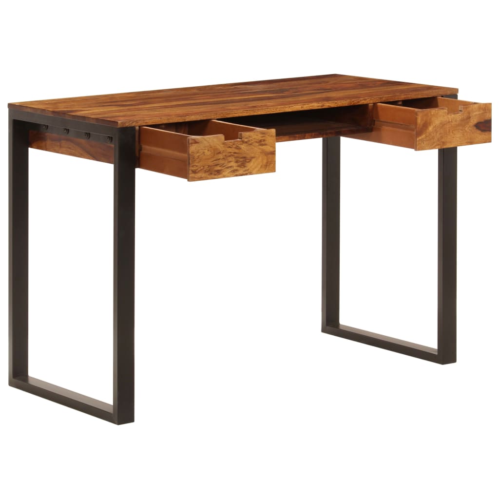 Desk 43.3"x21.7"x30.7" Solid Acacia Wood and Steel
