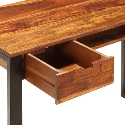 Desk 43.3"x21.7"x30.7" Solid Acacia Wood and Steel