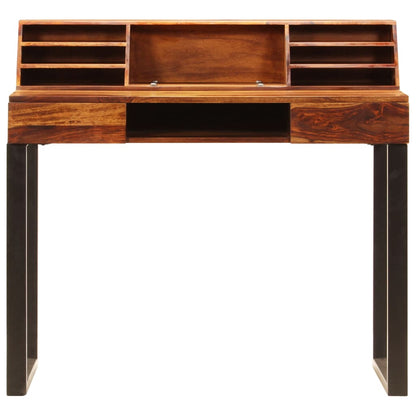 Desk 43.3"x19.7"x37" Solid Acacia Wood and Steel
