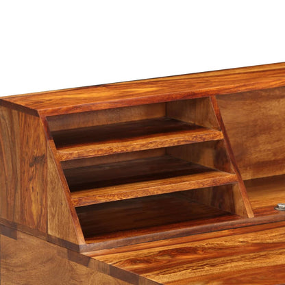 Desk 43.3"x19.7"x37" Solid Acacia Wood and Steel