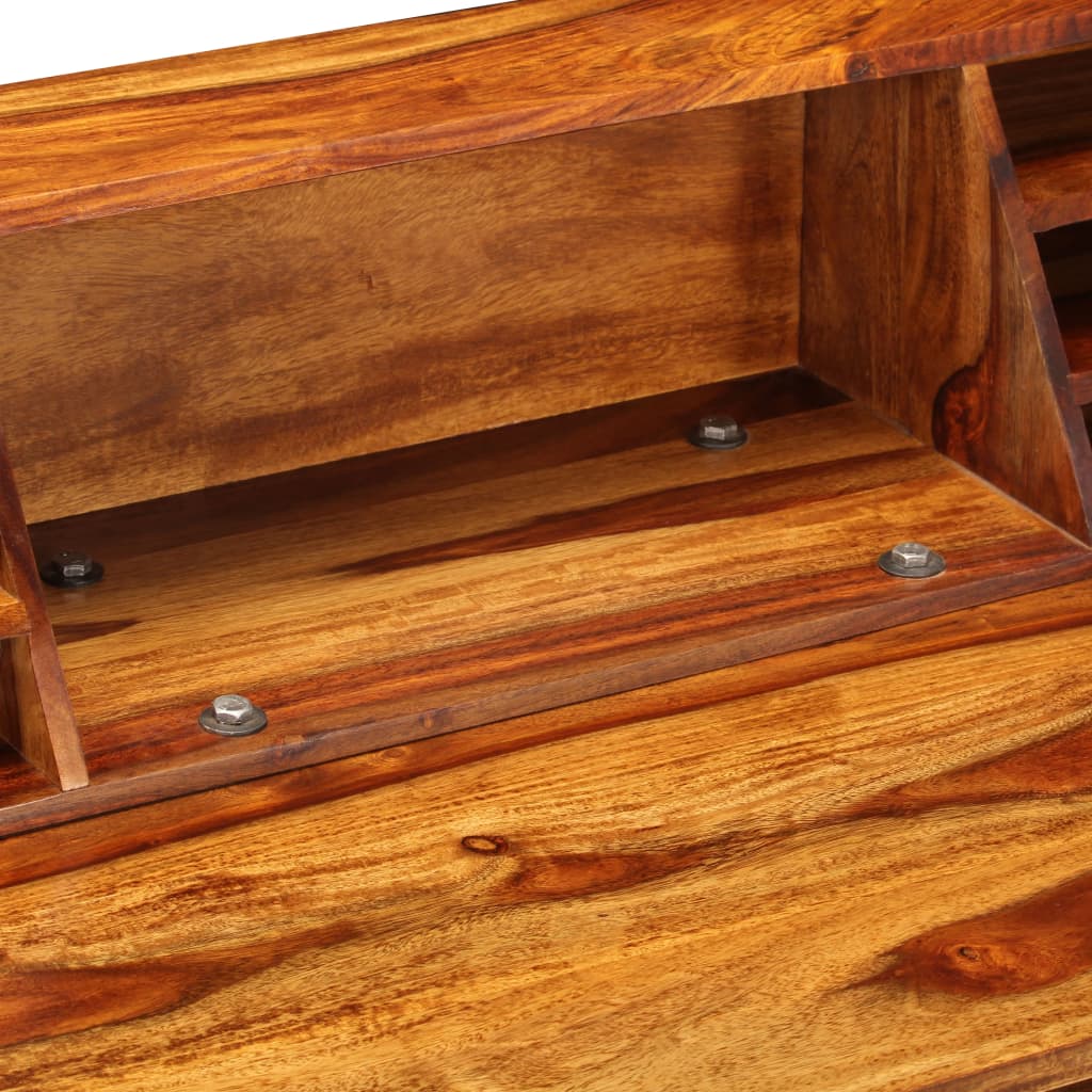 Desk 43.3"x19.7"x37" Solid Acacia Wood and Steel