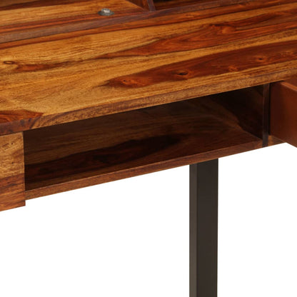 Desk 43.3"x19.7"x37" Solid Acacia Wood and Steel