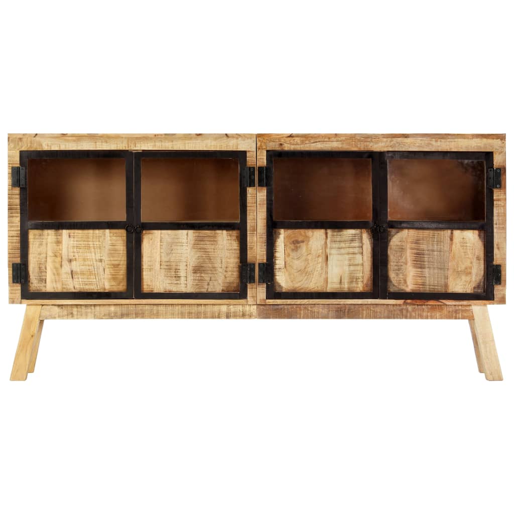 vidaXL Sideboard Brown and black Solid rough mango wood