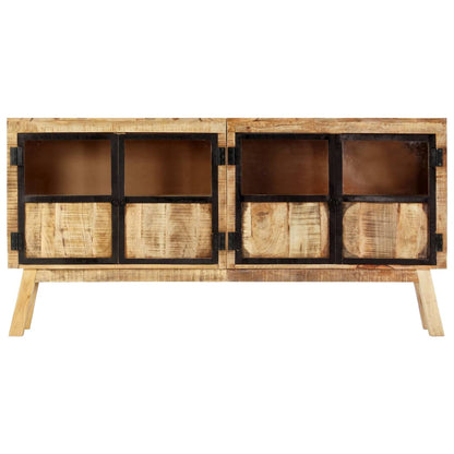 vidaXL Sideboard Brown and black Solid rough mango wood