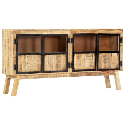 vidaXL Sideboard Brown and black Solid rough mango wood